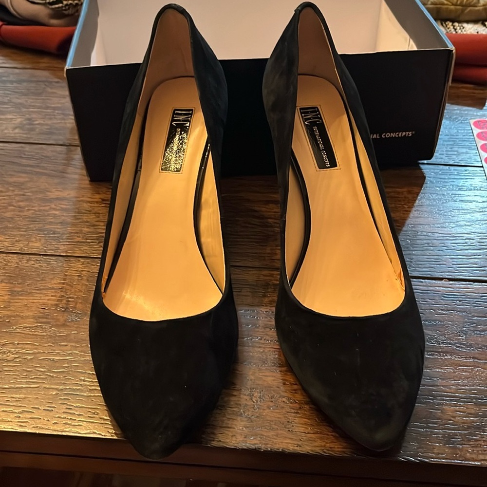 INC Zitah Black Suede Pumps